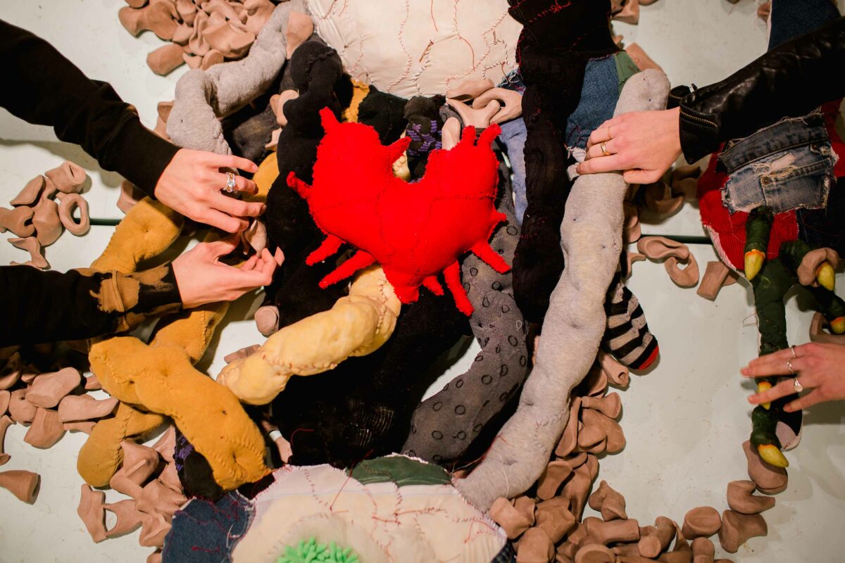 Detail of the Big Softie sculpture installation.